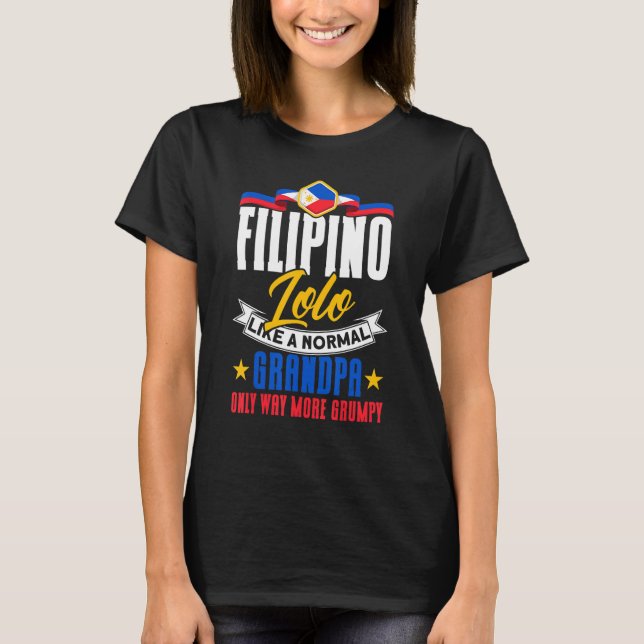 Mens Philippine Flag Filipino Lolo Grandpa Pinoy F T-Shirt (Front)