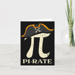 Mens pi-rate day mathematician math geek pirate card