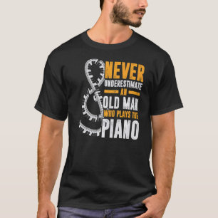 Mens Piano Keyboard Treble Clef Retired Pianist Re T-Shirt