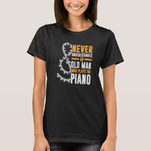Mens Piano Keyboard Treble Clef Retired Pianist Re T-Shirt