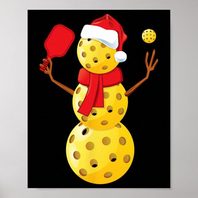 Mens Pickleball Christmas Shirt Funny Pickleball S Poster (Front)