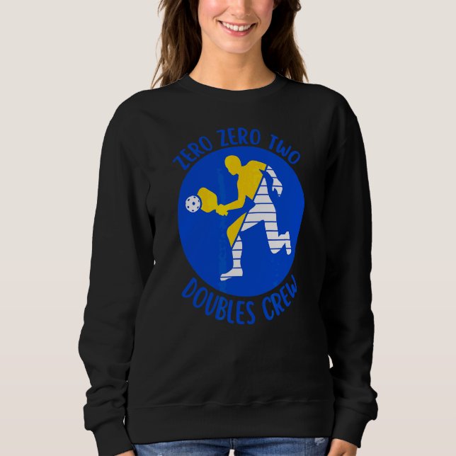 Mens Pickleball  For Men Zero Zero Two Doubles Cre Sweatshirt (Front)