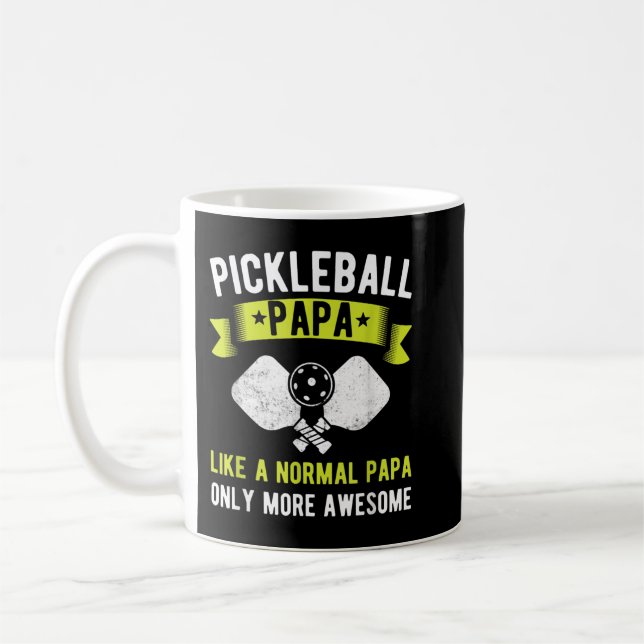 Mens Pickleball Papa Only More Awesome Funny Fathe Coffee Mug (Left)