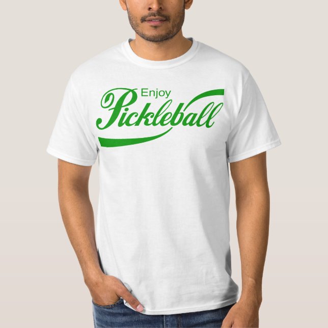 Men's Pickleball T-shirt: "Enjoy Pickleball" T-Shirt (Front)