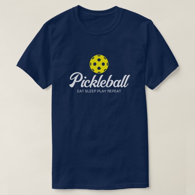 Men's pickleball t shirt - navy blue colour (Design Front)