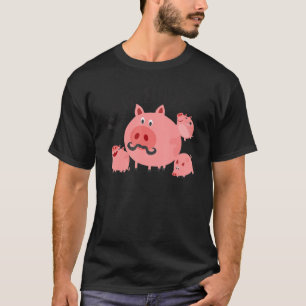 Mens Pig Dad Boys Farm Animal Cute Pig Farmer F T-Shirt