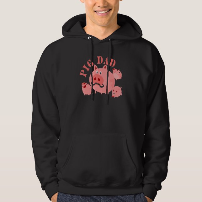 Mens Pig Dad Boys Farm Animal, Cute Pig Lover Farm Hoodie (Front)
