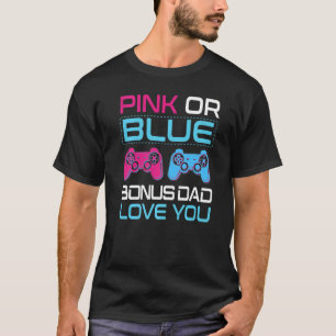 Mens Pink Or Blue Gender Reveal Video Game Bonus D T-Shirt