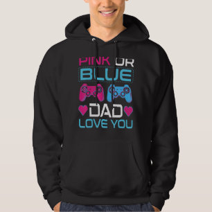 Mens Pink Or Blue Gender Reveal Video Game Dad Fat Hoodie