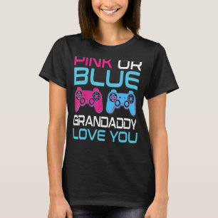 Mens Pink Or Blue Gender Reveal Video Game Grandad T-Shirt