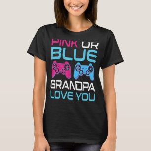Mens Pink Or Blue Gender Reveal Video Game Grandpa T-Shirt