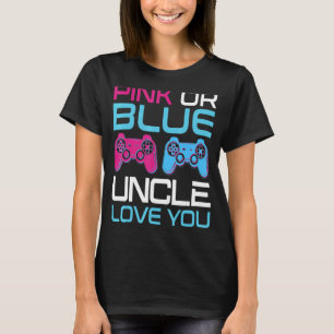 Mens Pink Or Blue Gender Reveal Video Game Uncle F T-Shirt
