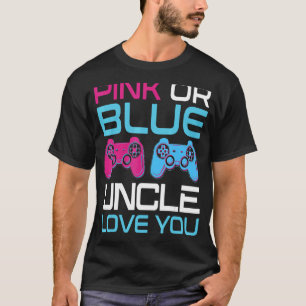 Mens Pink Or Blue Gender Reveal Video Game Uncle F T-Shirt