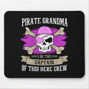 Mens pirate grandma caribbean captain grandmother mouse mat