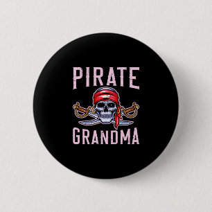 Mens pirate grandma grandmother granny pirate 6 cm round badge