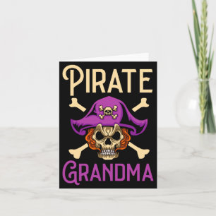 Mens pirate grandma grandmother granny pirate card