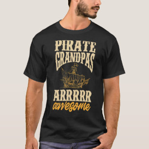 Mens  Pirate  Grandpa Jolly Roger Freebooter 3 T-Shirt