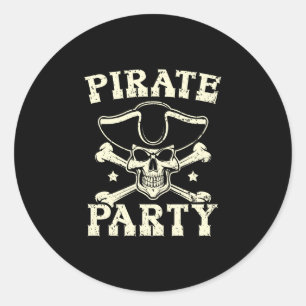 Mens pirate party caribbean buccaneer pirate lover classic round sticker