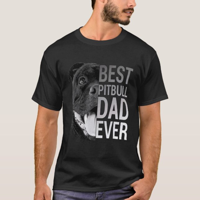 Mens Pitbull Dad   Dog T-Shirt (Front)