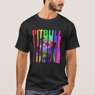 Mens Pitbull Dad Glasses American Flag Vintage Col T-Shirt