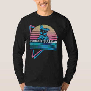 Mens Pitbull Dad Pit Bull Retro Proud Pitbull Dad T-Shirt