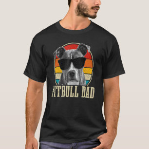 Mens Pitbull Dad Vintage Sunglasses  Dog Owner T-Shirt