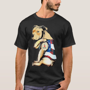 Mens Pitbulls Dog Tattoo I Loves Dad T-Shirt
