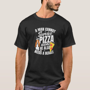 Mens Pizza And Beagle Dog And Food Love Pun T-Shirt