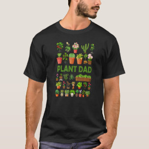 Mens PLANT DAD Potted Houseplants Succulent Cactu T-Shirt