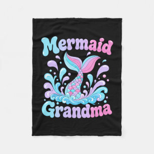 Mens playful mermaid tail with water splashes fleece blanket