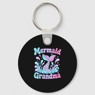 Mens playful mermaid tail with water splashes key ring