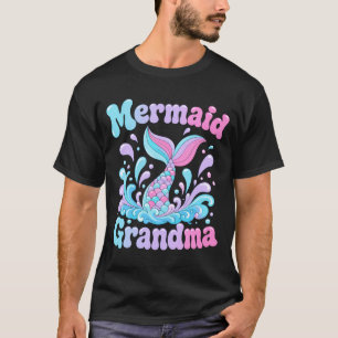 Mens playful mermaid tail with water splashes T-Shirt