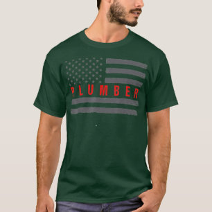 Mens Plumber American Flag Vintage Graphic T-Shirt