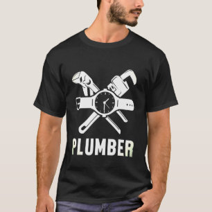 Mens Plumber Tools Pipefather Pipe Journeyman Job T-Shirt