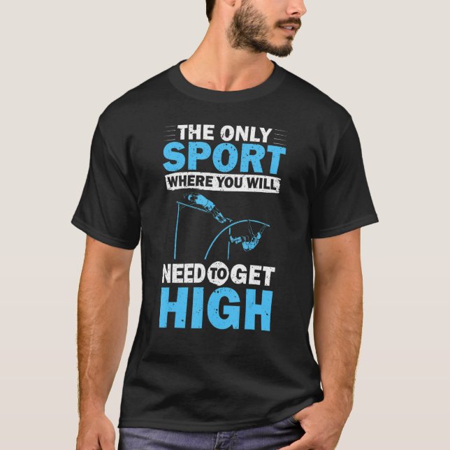 Mens Pole Vault Athlete Pole Jumper Pole Vaulting  T-Shirt (Front)