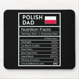 Mens Polish Dad Rition Facts National Pride Gift Mouse Mat