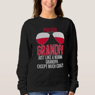 Mens Polish Grandpa Poland Flag Sunglasses Father Sweatshirt