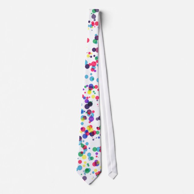 Mens Polka Dot Clown Bright Spotty Tie (Front)