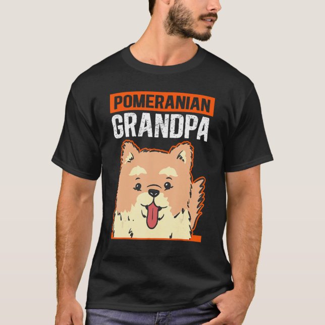 Mens Pomeranian Grandpa Dog Owner Pomeranian 1 T-Shirt (Front)