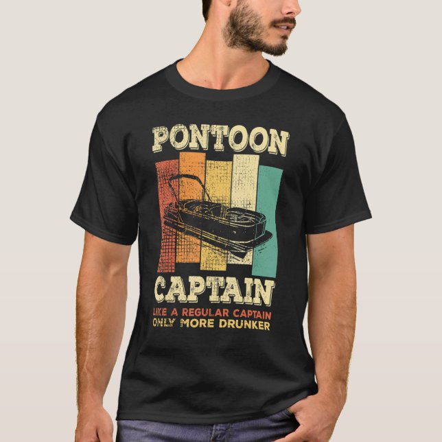 Mens PONTOON BOAT CAPTAIN   like a regular Captain T-Shirt (Front)