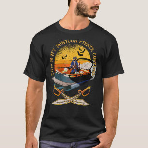 Mens Pontoon Boat Pirate Captain Costume Pontoon T-Shirt