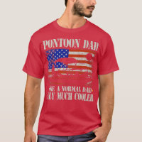Mens Pontoon Dad Boating American Flag 4th of July