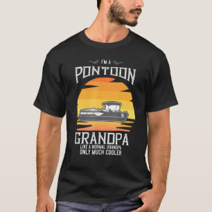 Mens Pontoon Grandpa Captain Retro Boating Fathers T-Shirt