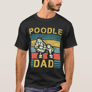Mens Poodle Dad Dog Lover Fathers Day Paw Love Bar T-Shirt