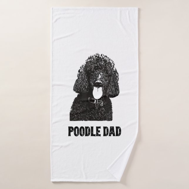 Mens Poodle Dad - Standard Poodle Dad Bath Towel (Bath Towel)