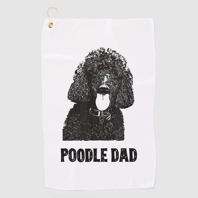 Mens Poodle Dad - Standard Poodle Dad Golf Towel (Front)
