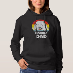 Mens Poodle Dad Sunset Retro Animal Pet Dog Lover  Hoodie