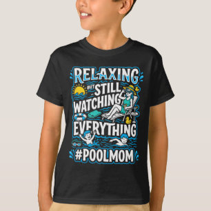 Mens pool mum swimming mama swimmer mummy mothers T-Shirt