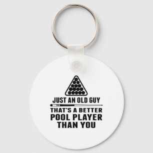 Mens Pool Player Shirt Cue Ll Billiards Just An Ol Key Ring