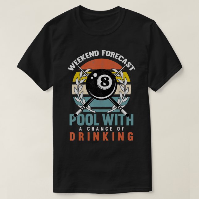 Mens Pool With A Change Of Drinking 8 Ball Billiar T-Shirt (Design Front)